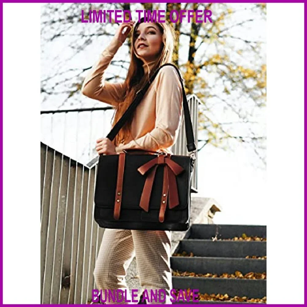 PU Leather Laptop Briefcase Fits 15.6